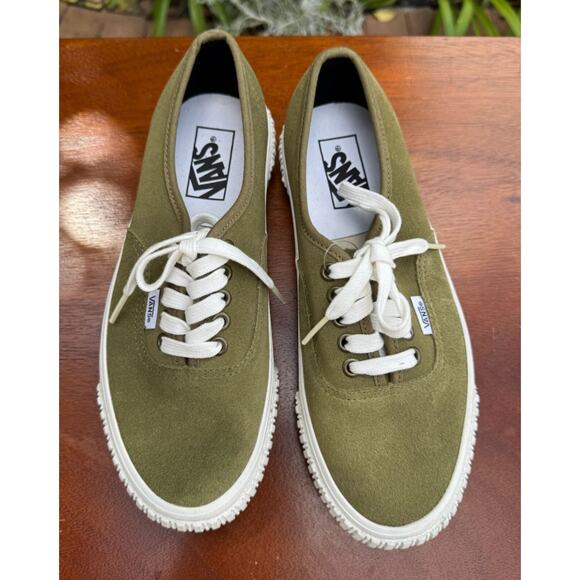 Vans‎ Faux Suede Anaheim Shoes Men\'s Size 7 Women\'s Size 8.5 Olive Green